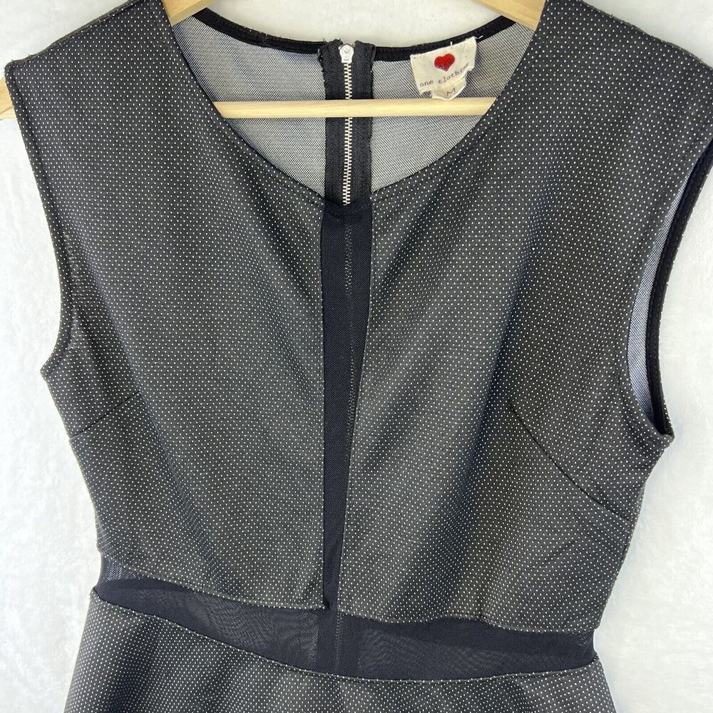 Gothbabe Gothic Women's Little Black Dress Fitted Sleeveless Black Polka Dot Med - Picture 3 of 10